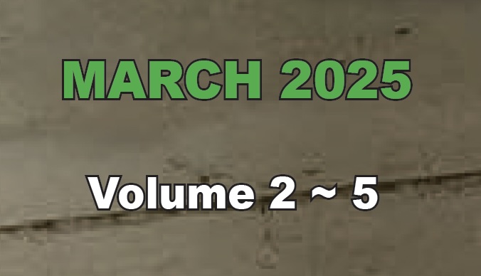 Lake Fork News The image features a textured background reminiscent of aged parchment or coarse fabric, providing a rustic yet sophisticated canvas. Prominently displayed in the center is bold text that conveys crucial publication information: "MARCH 2025 Volume 2 ~ 5." The words "MARCH 2025" are rendered in an eye-catching green hue, suggesting renewal and growth associated with springtime or new beginnings. Complementing this are the words "Volume 2 ~ 5," which appear in crisp white, possibly indicating sequential cataloging within a series or collection. The overall composition suggests a meticulous and intentional design approach, aimed at drawing immediate attention to the publication date while maintaining an elegant aesthetic balance through color contrast and texture. Lake Fork, TX